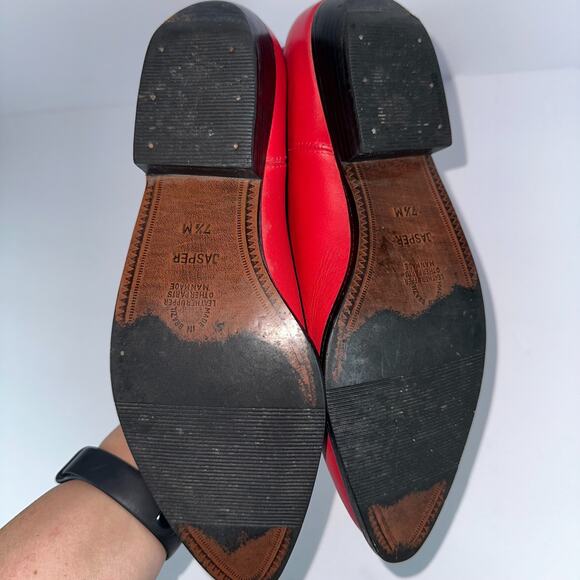 Jasper Blass Plum Leather Cowboy Boots Women's 7.5 (US) Red 1" Heel Festival - Picture 10 of 12